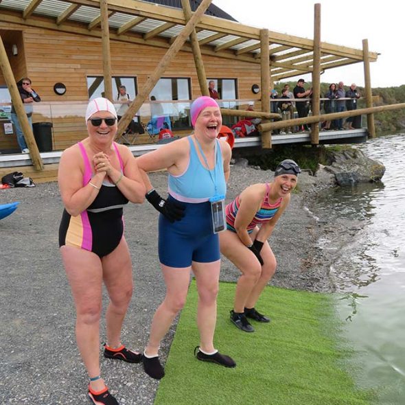 Swimming at Trevassack Lake