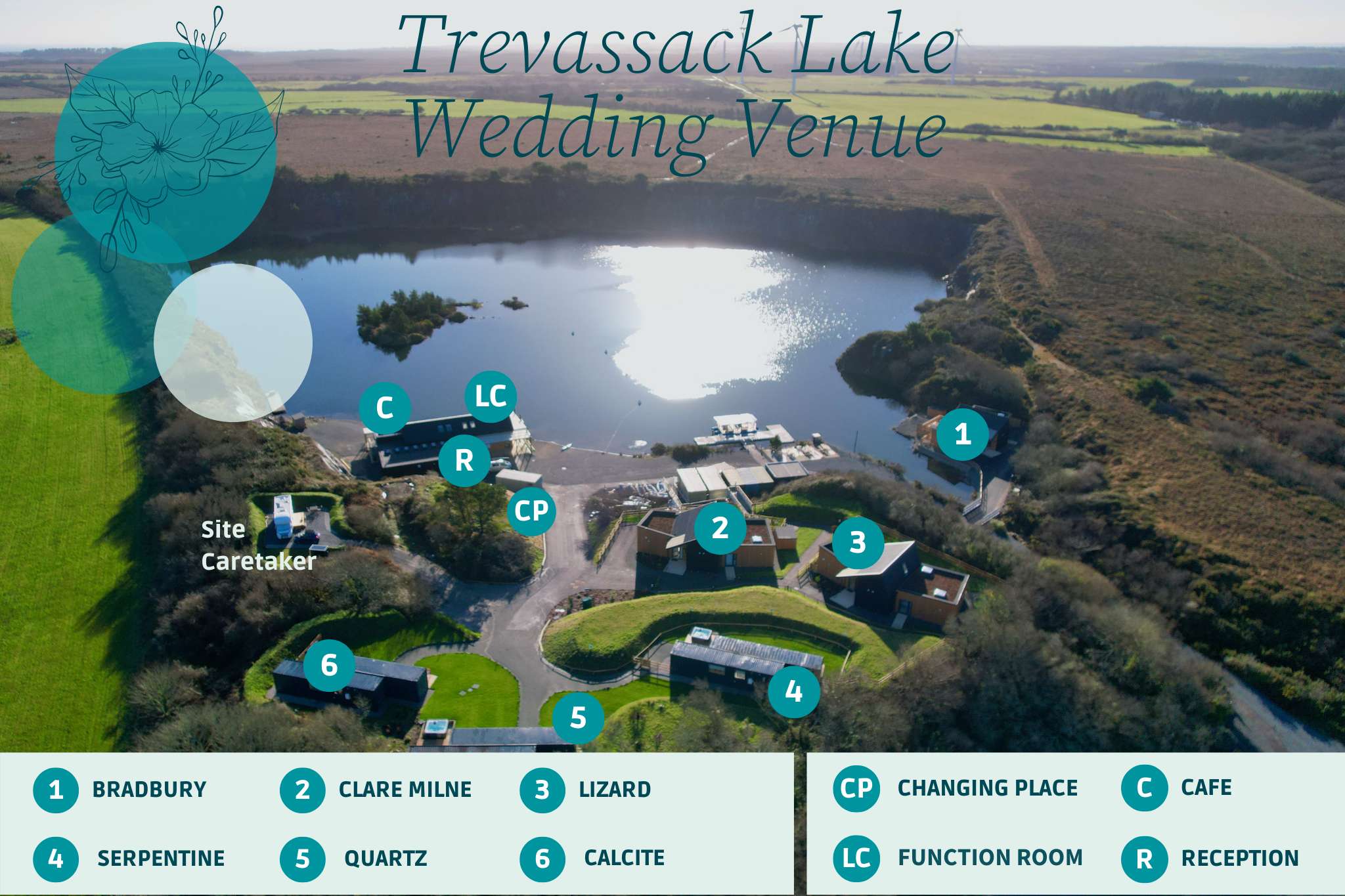 Map of Trevassack Lake Wedding Venue